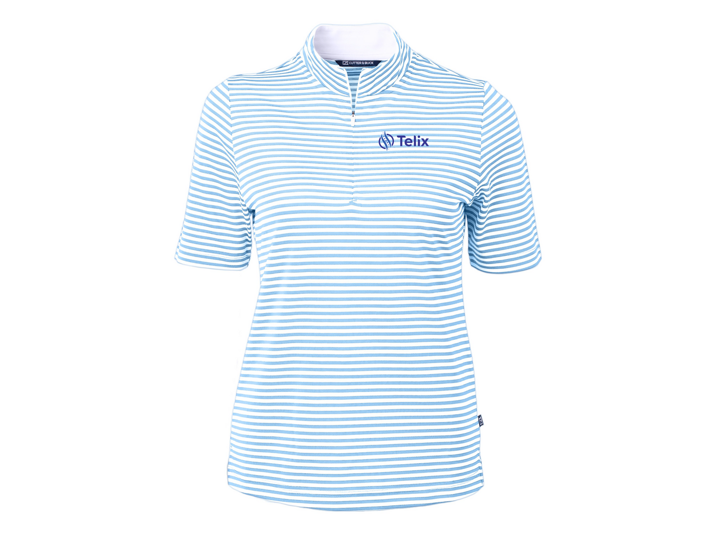 Cutter & Buck Virtue Recycled Stripe Featherlight Pique Womens Half Zip