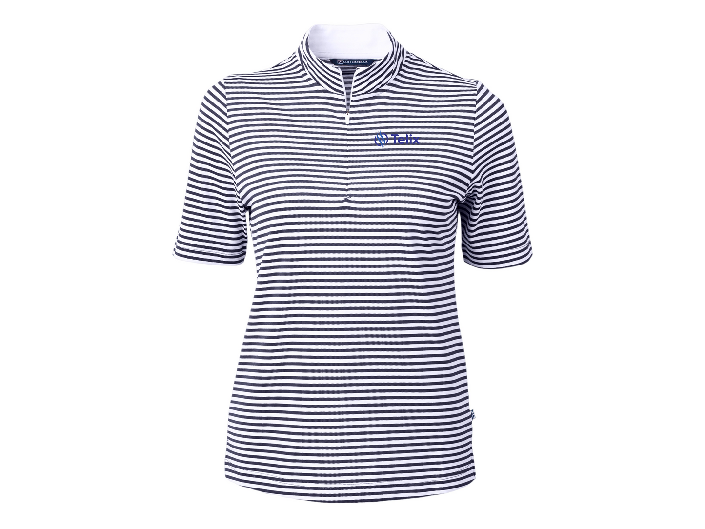 Cutter & Buck Virtue Recycled Stripe Featherlight Pique Womens Half Zip