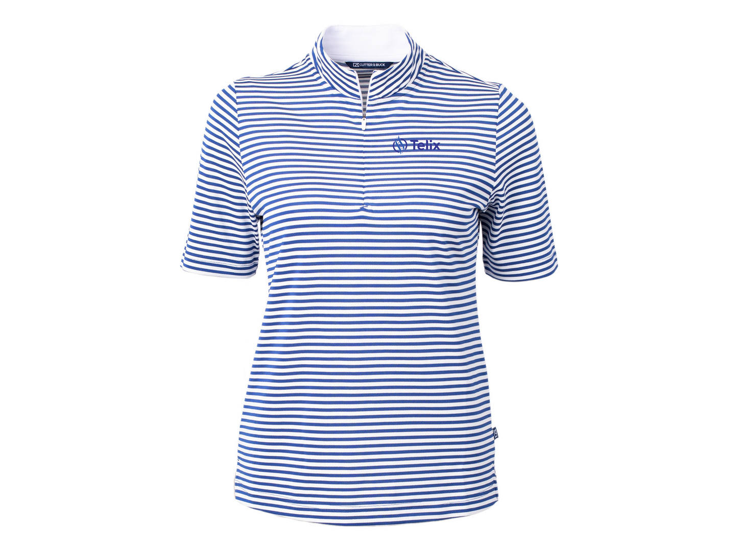 Cutter & Buck Virtue Recycled Stripe Featherlight Pique Womens Half Zip