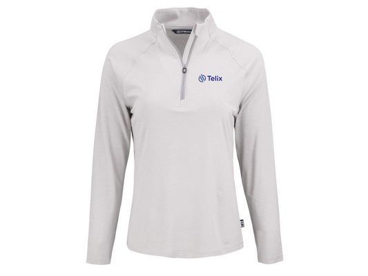 Cutter & Buck Coastline Recycled Double Peached Womens Quarter Zip Pullover
