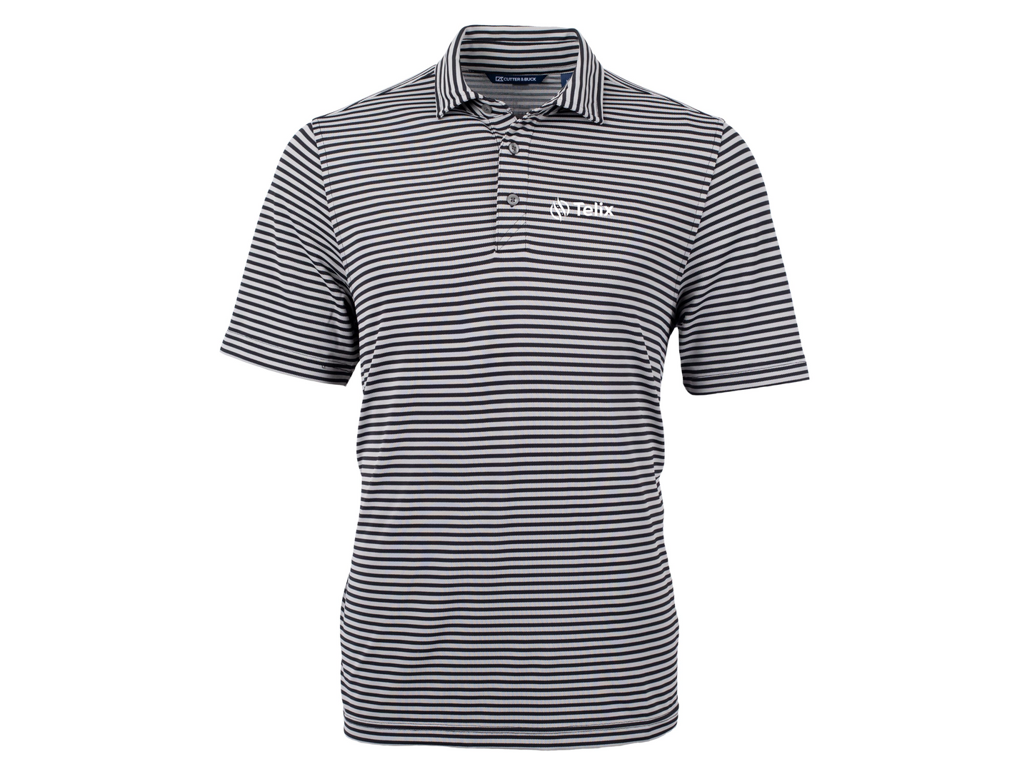 Cutter & Buck Virtue Recycled Stripe Featherlight Pique Mens Polo