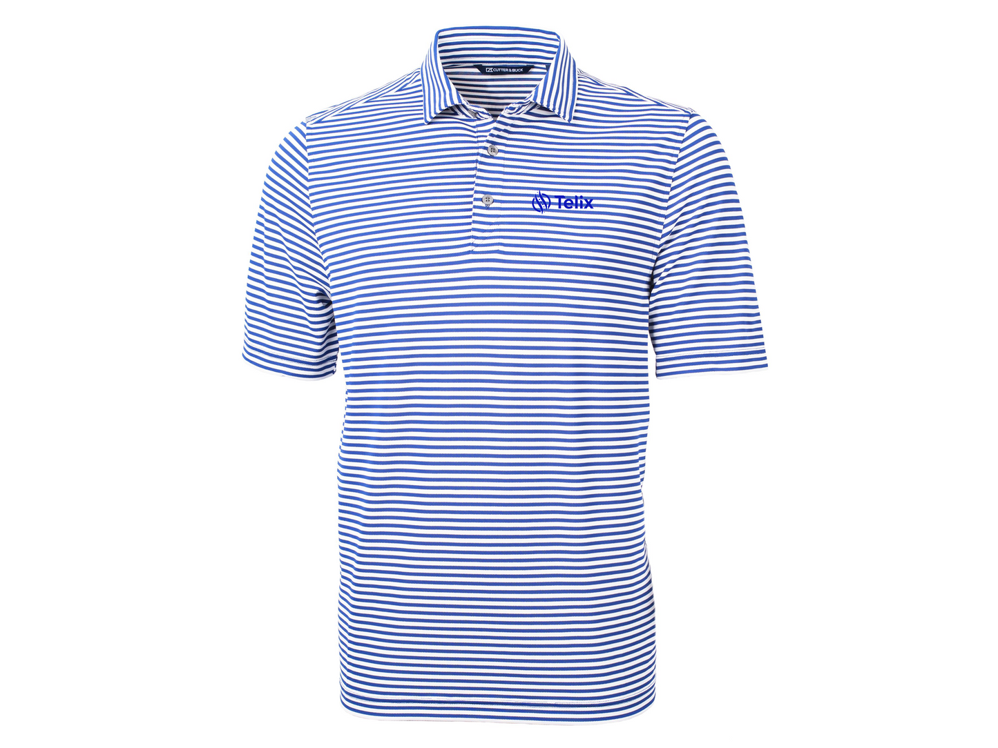 Cutter & Buck Virtue Recycled Stripe Featherlight Pique Mens Polo