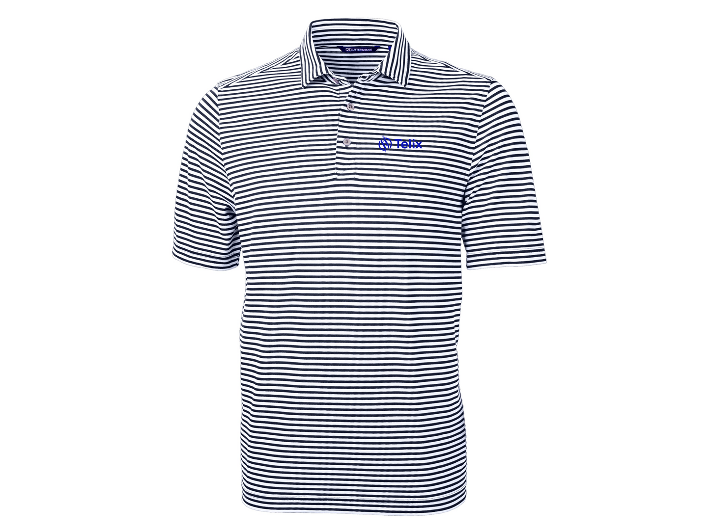 Cutter & Buck Virtue Recycled Stripe Featherlight Pique Mens Polo