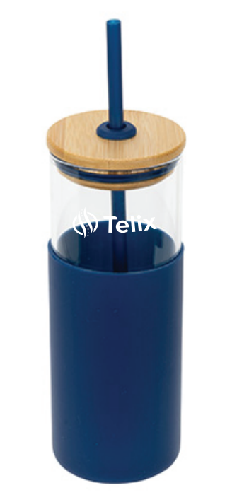 Stirling 18 oz Glass Tumbler with Silicone Sleeve & PP Straw